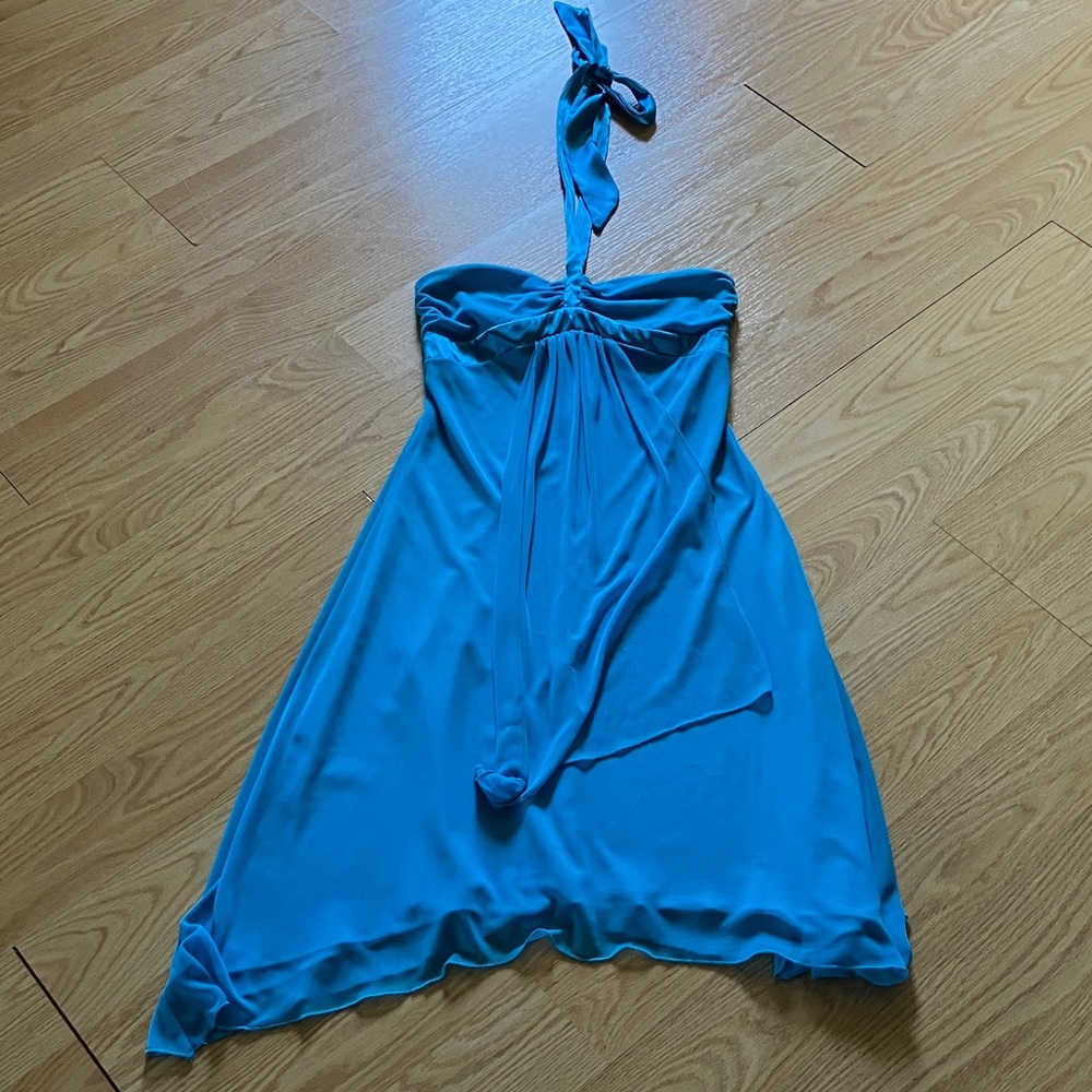 A. Byer Vibrant Blue Halter Dress